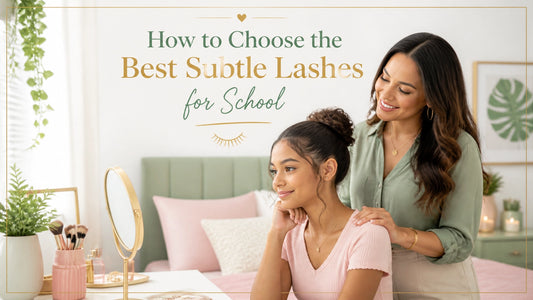 A mother and her teenage daughter sharing a warm, bonding moment, daughter wearing subtle natural lashes for school